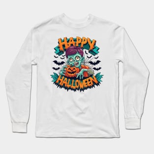 Happy Halloween Zombie Long Sleeve T-Shirt